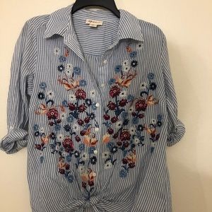 Floral button down shirt